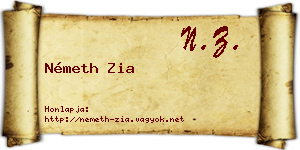 Németh Zia névjegykártya